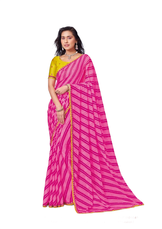 Laxmipati N-3475 Pink Chiffon Saree