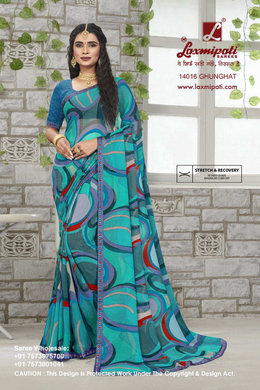 Laxmipati 14016 Blue Georgette Saree
