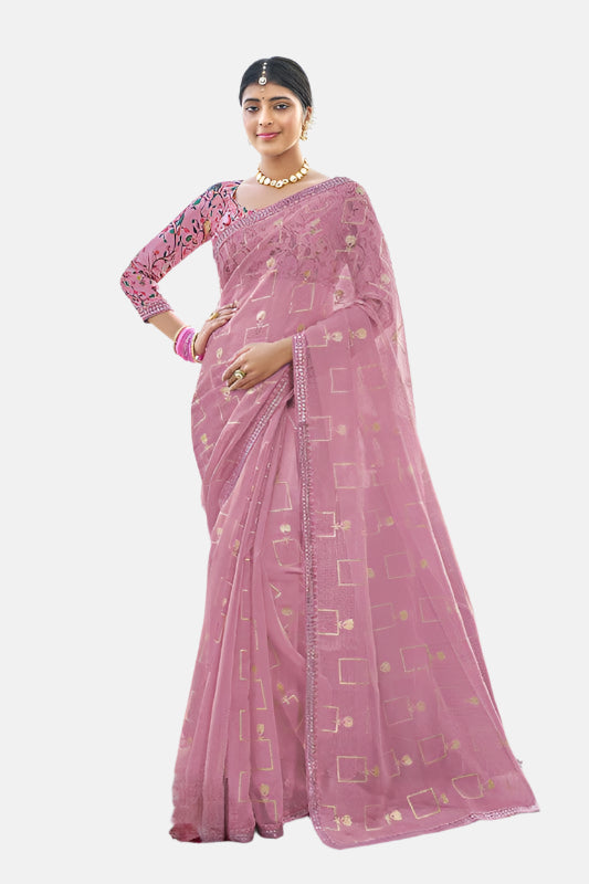 Laxmipati N-2400 Pink Supernet Saree