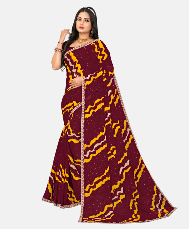 Laxmipati N-2627-D Maroon Chiffon Saree