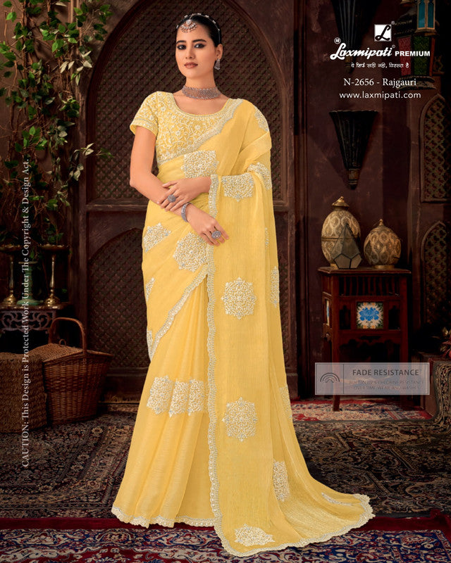 Laxmipati Firki-3 Yellow Jimmy Choo Saree (Yellow, N-2656)