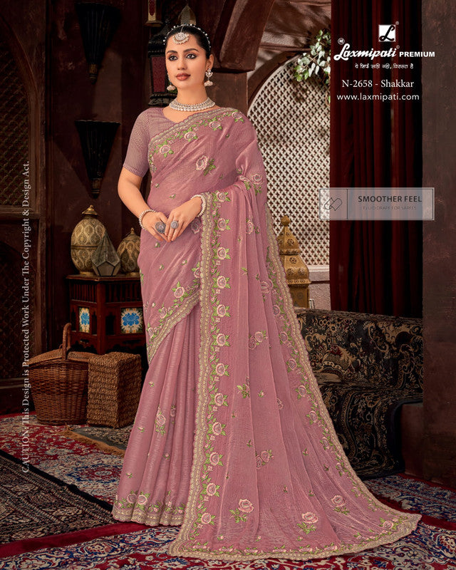 Laxmipati Firki-3 Peach Jimmy Choo Saree (Peach, N-2658)
