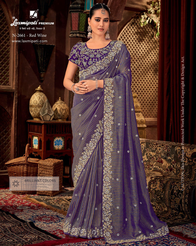 Laxmipati Firki-3 Purple Soft Organza Saree (Purple, N-2661)