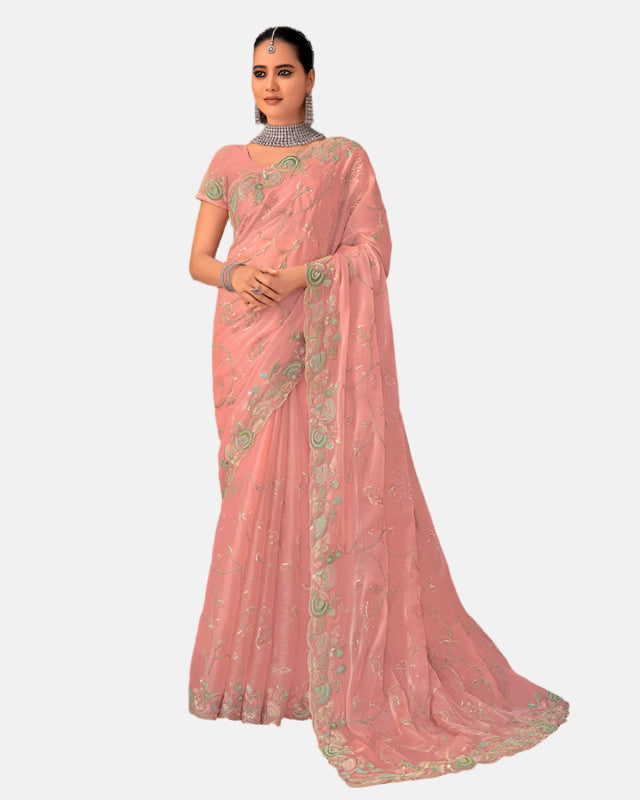 Laxmipati N-2662 Peach Jimmy Choo Saree