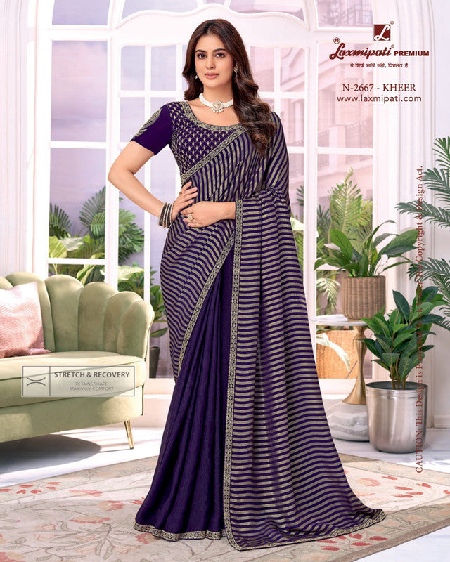 Laxmipati Megha Purple Organza Saree (Purple, N-2667)