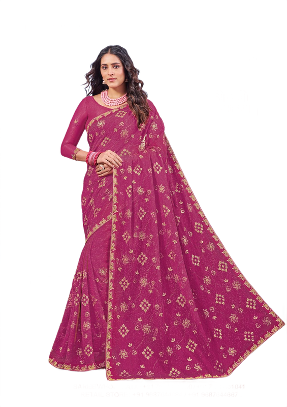 Laxmipati N-3336 Violet Chiffon Saree