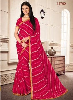 Laxmipati Sundarta-8 Red Chiffon Saree (Red, 13760-C)