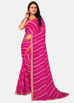 Laxmipati 13760-G Pink Chiffon Saree 