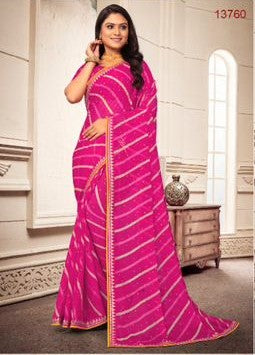 Laxmipati Sundarta-8 Pink Chiffon Saree (Pink, 13760-G)