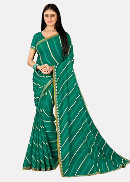 Laxmipati 13760-L Green Chiffon Saree 