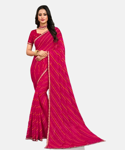 Laxmipati 14082 Pink Chiffon Saree 