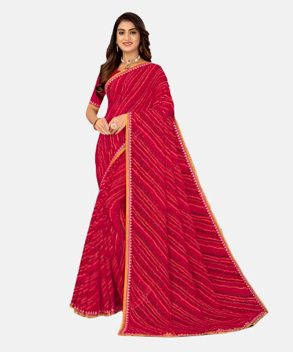 Laxmipati 14267 Red Chiffon Saree 