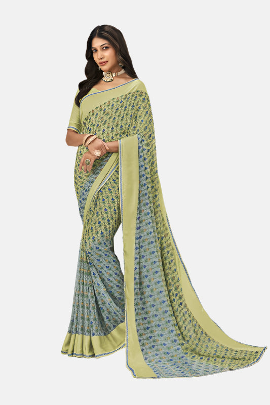 Laxmipati N-2713 Green Multicolor Georgette Saree 
