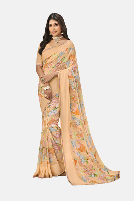 Laxmipati N-2723 Peach Georgette Saree 