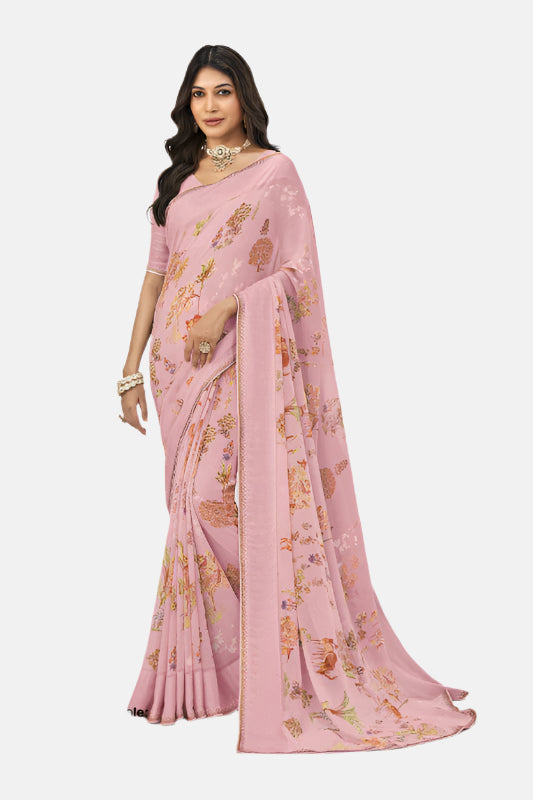 Laxmipati N-2714 Pink Georgette Saree 