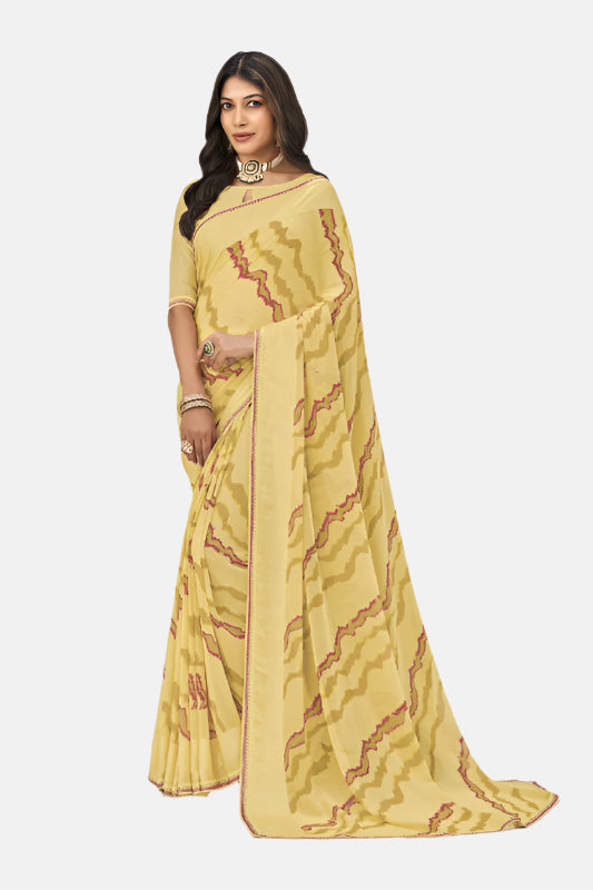 Laxmipati N-2715 Yellow Georgette Saree 