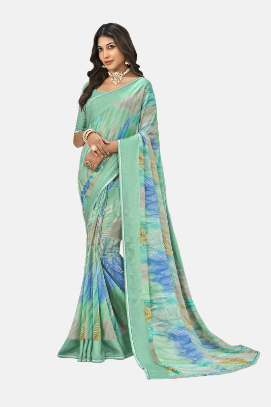 Laxmipati N-2717 Green Georgette Saree 