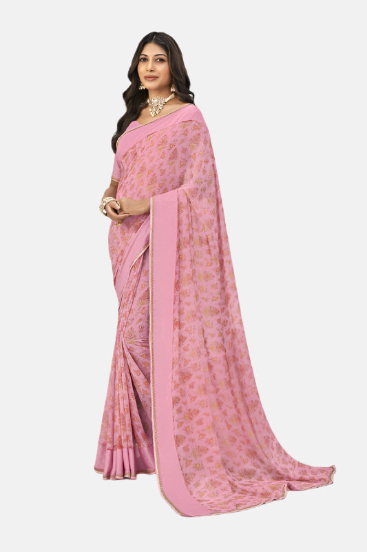 Laxmipati N-2718 Pink Georgette Saree 
