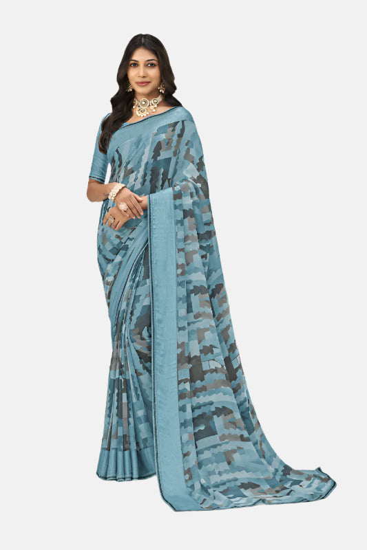 Laxmipati N-2720 Blue Georgette Saree 