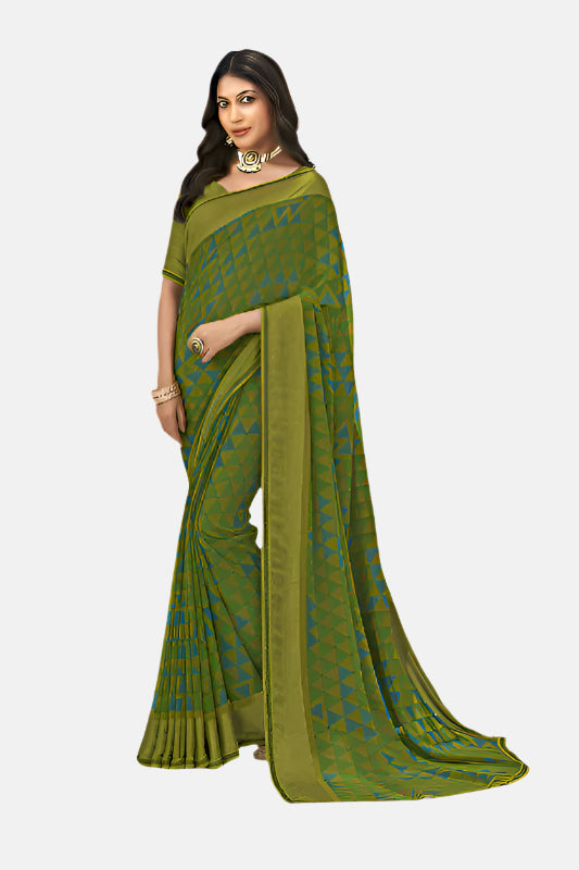 Laxmipati N-2721 Green Multicolor Georgette Saree 