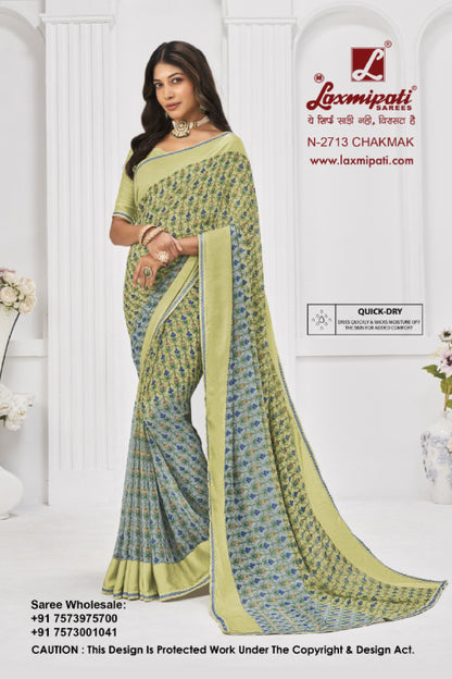 Laxmipati Sitaphal Green Multicolor Georgette Saree (Green Multicolor, N-2713)