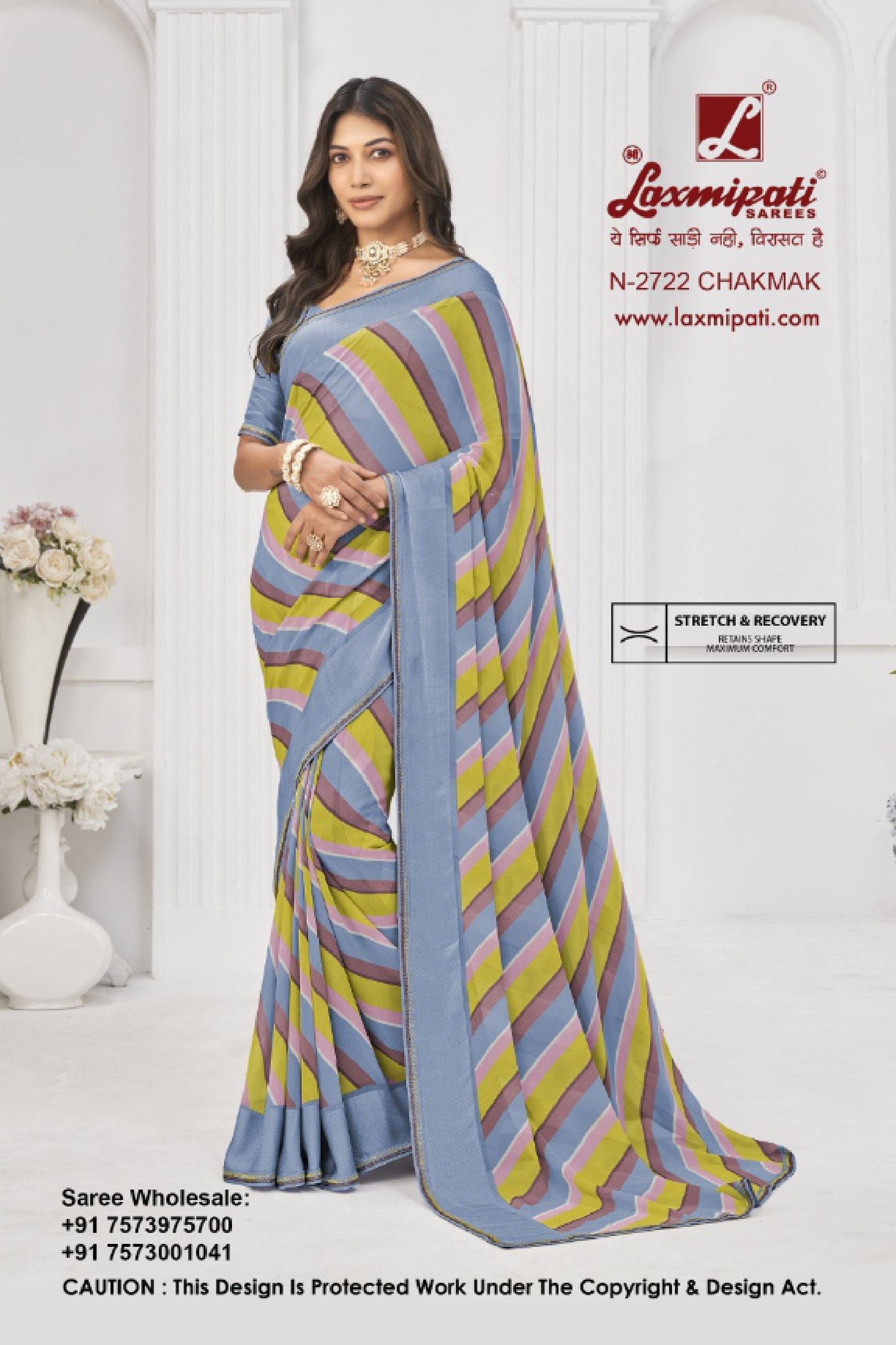 Laxmipati Sitaphal Multicolor Georgette Saree (Multicolor, N-2722)