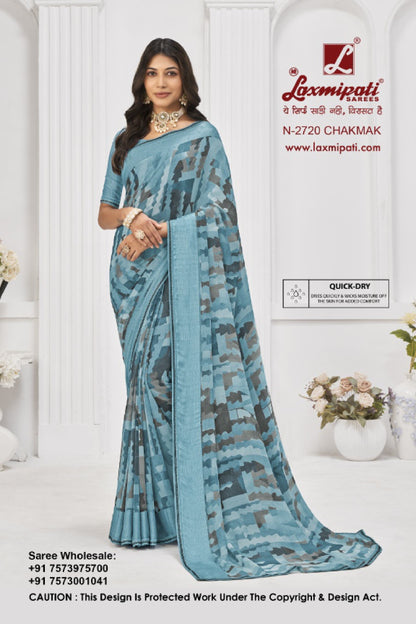 Laxmipati Sitaphal Blue Georgette Saree (Blue, N-2720)