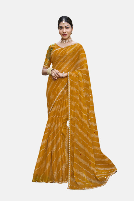 Laxmipati  N-2394 Yellow Jimmy Choo Saree 