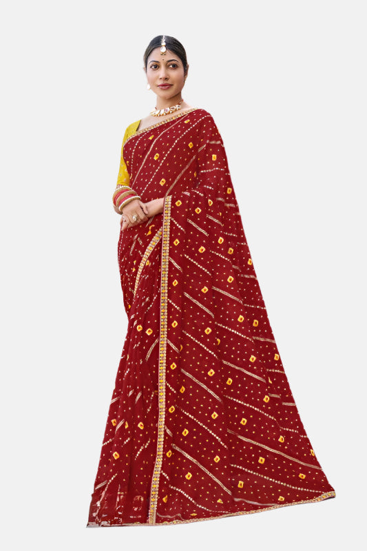 Laxmipati  N-2396 Red Heavy Georgette Saree 