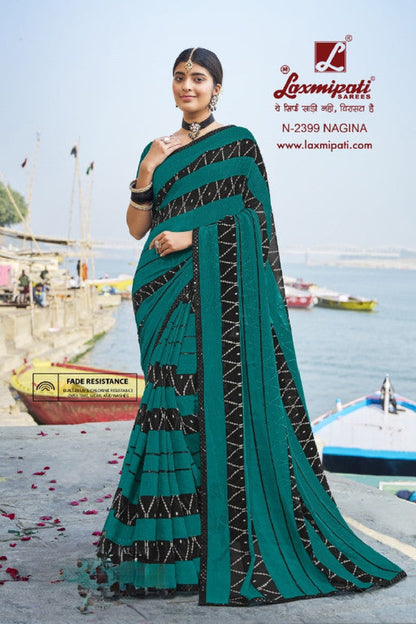 Laxmipati Parampara Green Chiffon Saree (Green, N-2399)