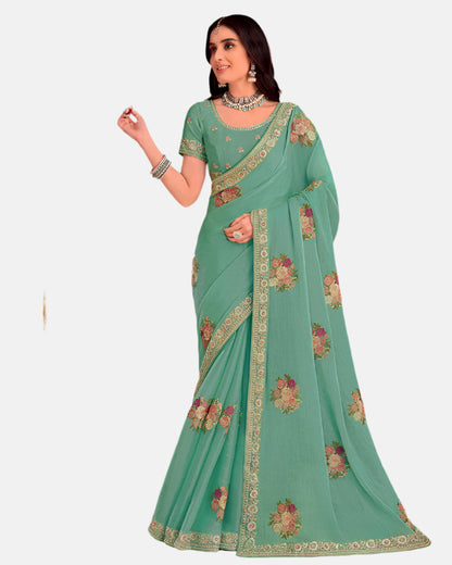 Laxmipati  N-2442 Green Jimmy Choo Saree 