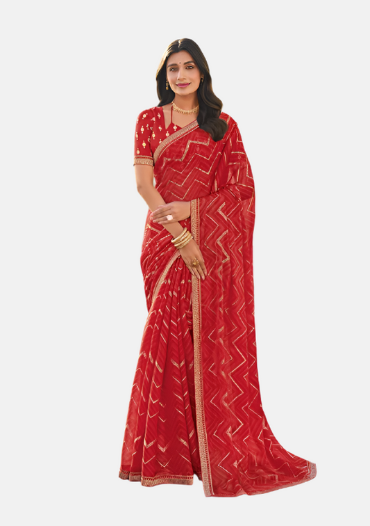 Laxmipati  N-2455 Red Jimmy Choo Saree 
