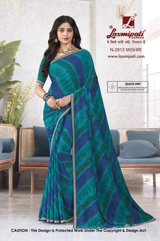 Laxmipati Mala Green Georgette Saree (Green, N-2613)