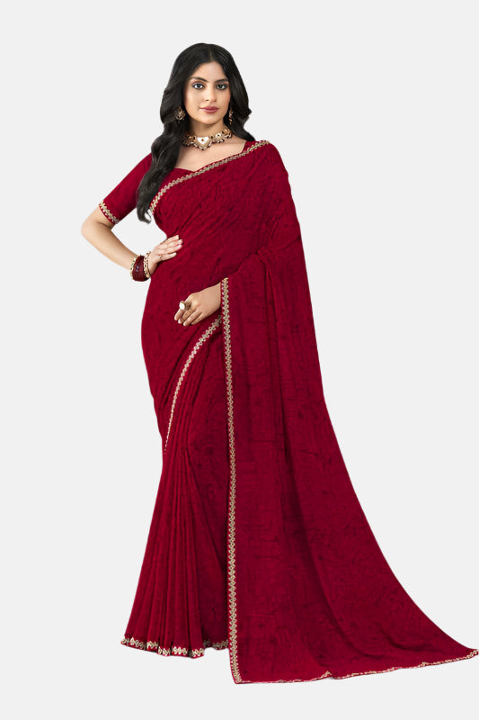 Laxmipati N-2614 Red Georgette Saree 