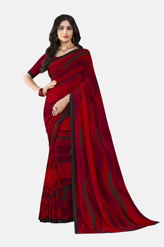 Laxmipati N-2619 Red Georgette Saree 