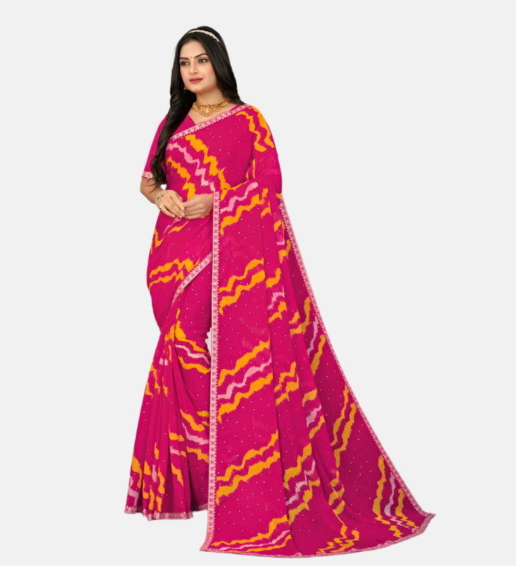 Laxmipati N-2627-A Pink Chiffon Saree 