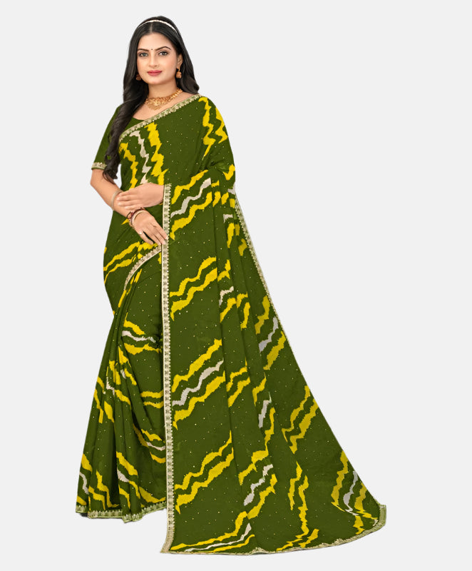 Laxmipati N-2627-E Green Chiffon Saree 