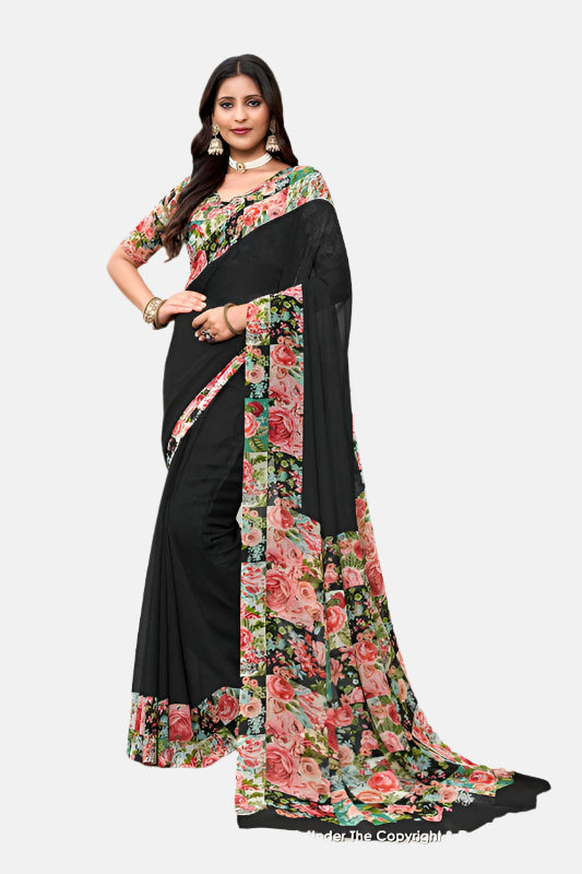 Laxmipati N-2634 Black Georgette Saree 
