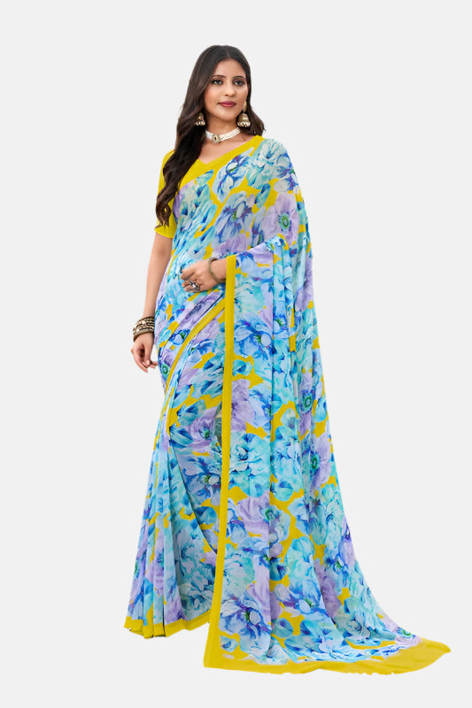Laxmipati N-2635 Blue Georgette Saree 