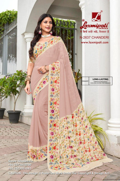 Laxmipati Basundi  Cream Georgette Saree (Cream, N-2637)