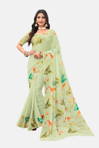 Laxmipati N-2638 Green Georgette Saree 
