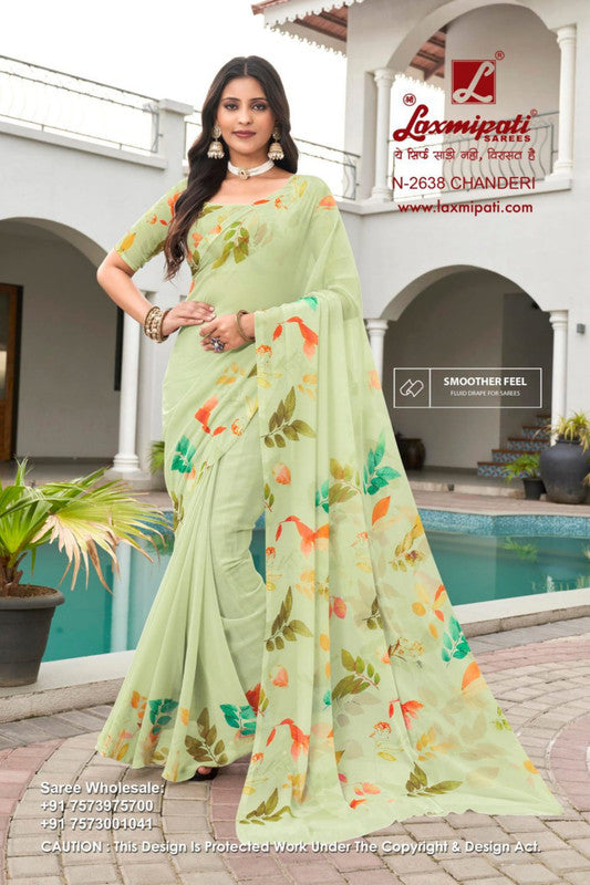 Laxmipati Basundi  Green Georgette Saree (Green, N-2638)