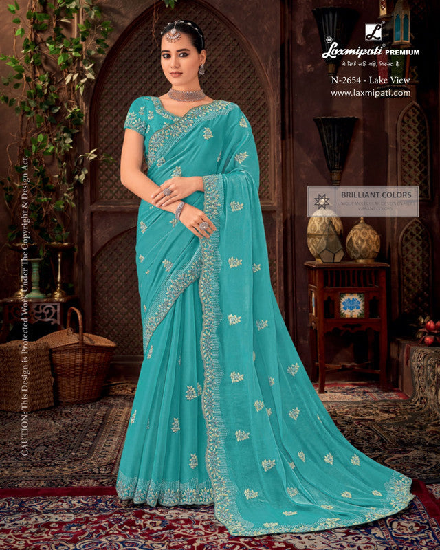 Laxmipati Firki-3 Blue Jimmy Choo Saree (Blue, N-2654)