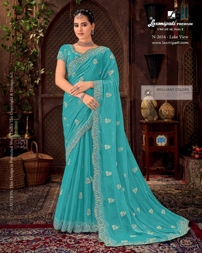 Laxmipati Firki-3 Blue Jimmy Choo Saree (Blue, N-2654)