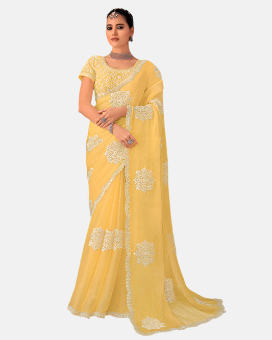 Laxmipati N-2656 Yellow Jimmy Choo Saree 