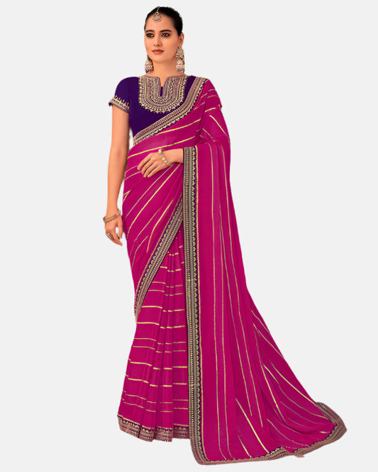 Laxmipati N-2660 Pink Soft Organza Saree 