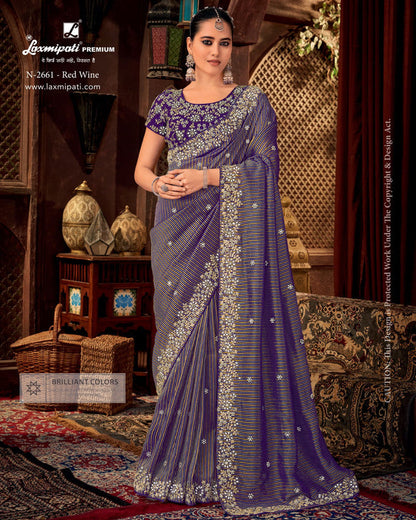 Laxmipati Firki-3 Purple Soft Organza Saree (Purple, N-2661)