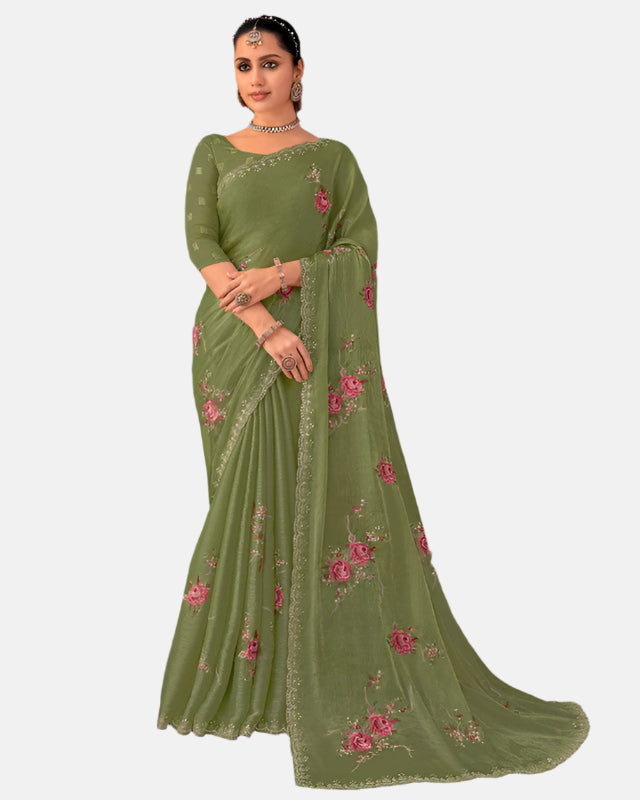 Laxmipati N-2664 Green Jimmy Choo Saree 