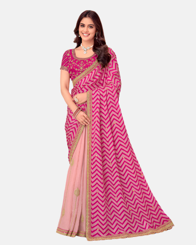 Laxmipati N-2665 Pink Crush Silk Saree 