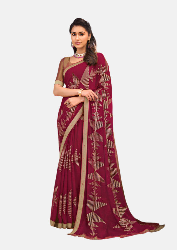 Laxmipati N-2682 Maroon Jimmy Choo Saree 